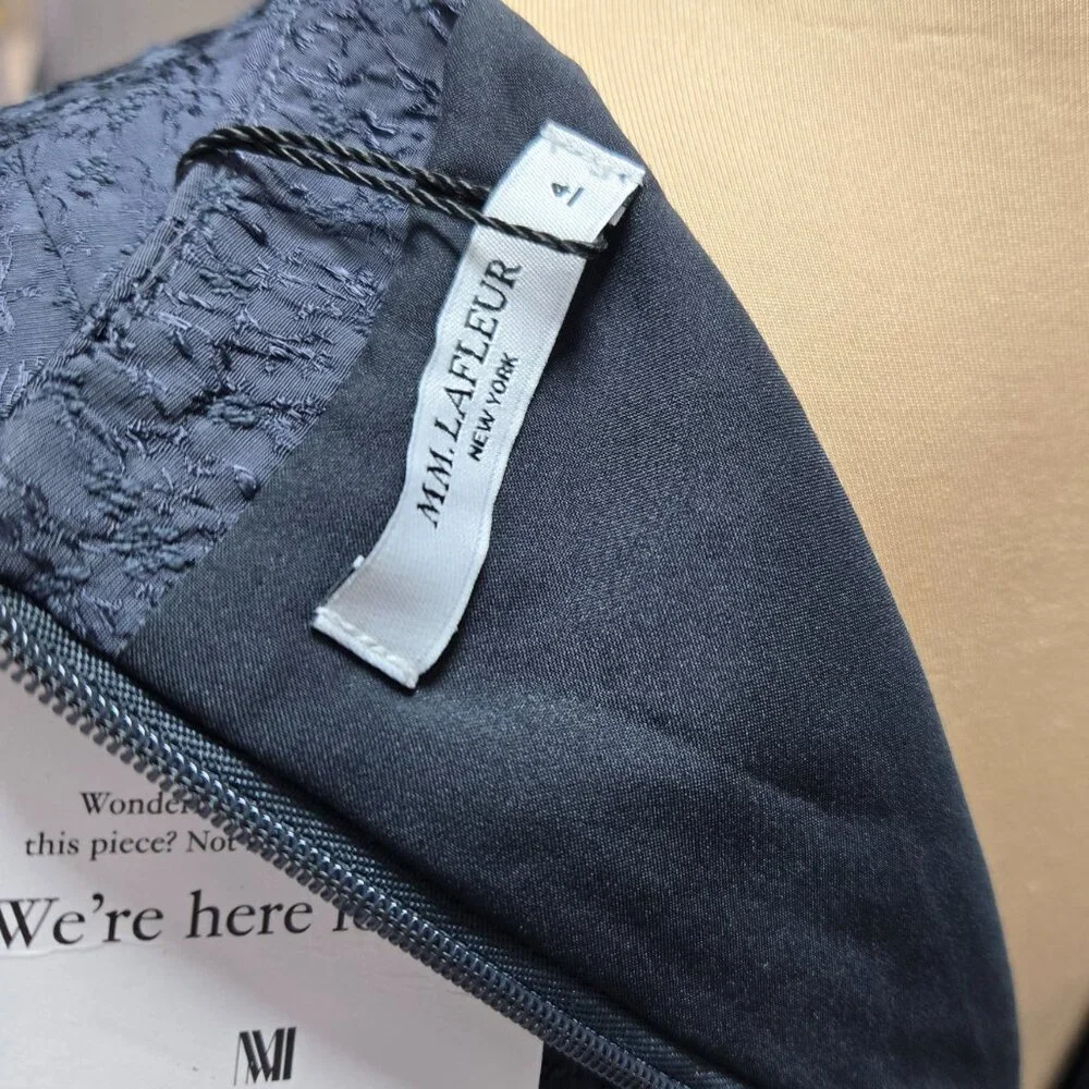 NWT MM. LaFleur Sadako Midi Dress Size 4 A-Line Jacquard Orbit (Blue) Sleeveless - Picture 5 of 6